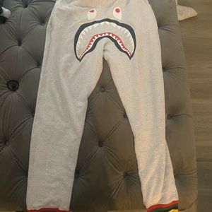 Gray bape sweatpants size large